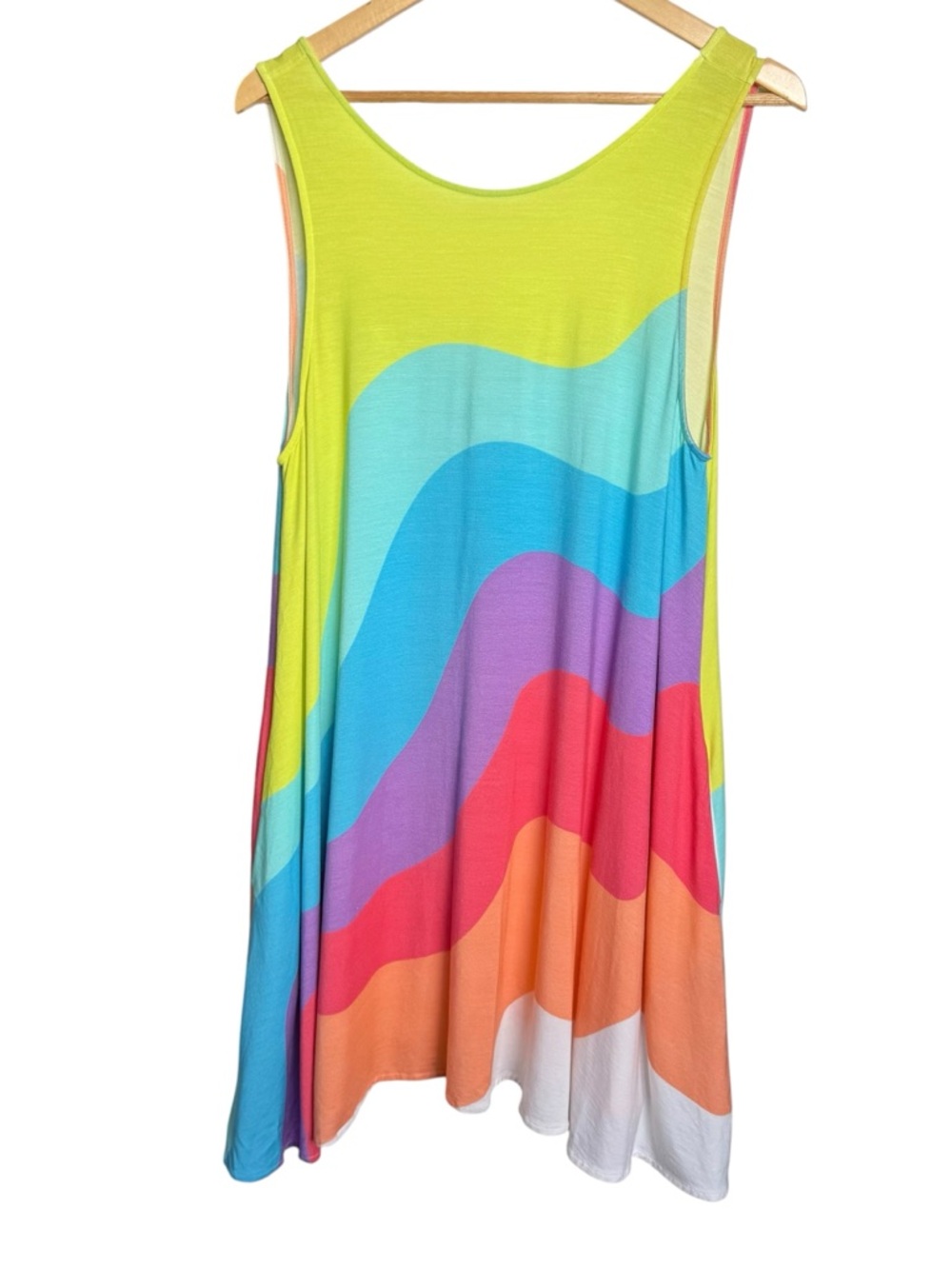 Mara Hoffman Rainbow Swim Beach Coverup Dress Size Medium Asymmetrical Hem Tunic - Picture 2 of 16